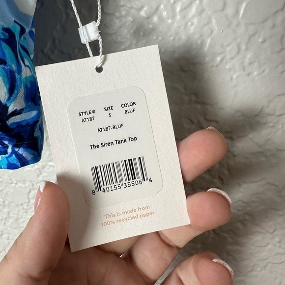 NWT Andie Swim The Siren Tank Top in Blue Floral - Picture 7 of 8